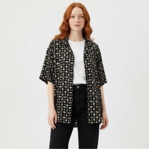 LuLaRoe Mustard, Purple & Black Bianka Kimono Ladies Small Size 3